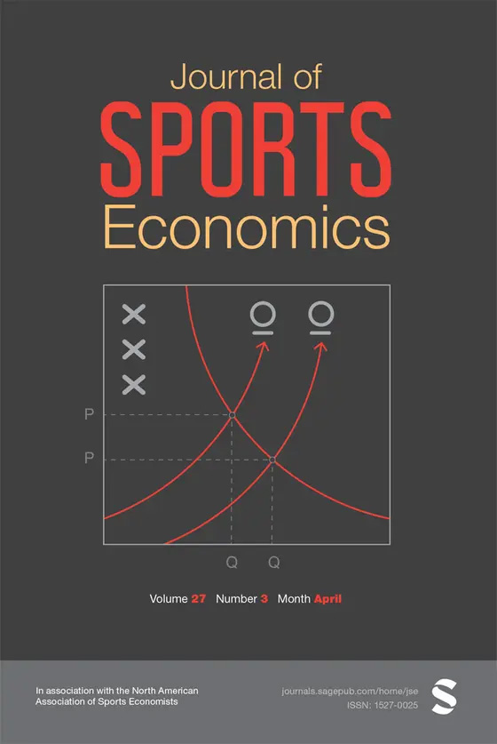 Journal of Sports Economics封面(Vol. 27, No. 3 · April)